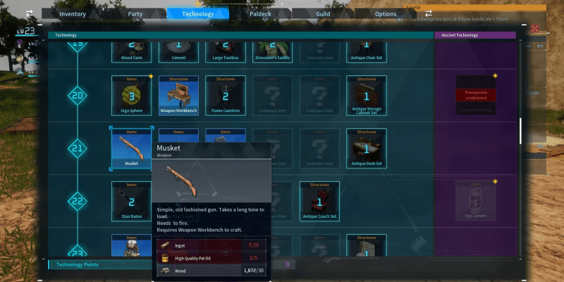 Как разблокировать огнестрельное оружие в Palworld